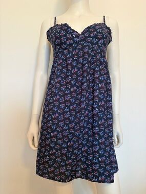 #590 Hollister Navy Floral Slip with Pink Accent